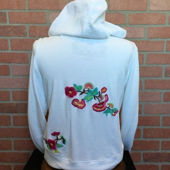 Oleg Cassini Women’s Hooded Jacket Size Small Zip Up Hoodie Embroidered - Picture 4 of 8